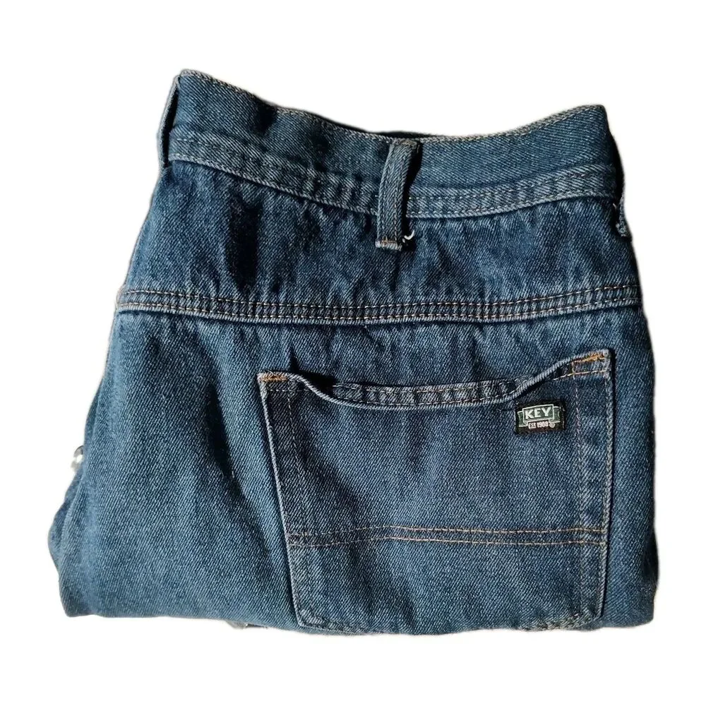 Key‎ Straight Leg Flannel Lined Men's Jeans, 38 x 30, Medium Wash Blue